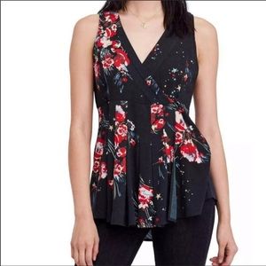 NWT Free People Back Basics Floral Sleeveless Tunic Top Women’s Size Small $98